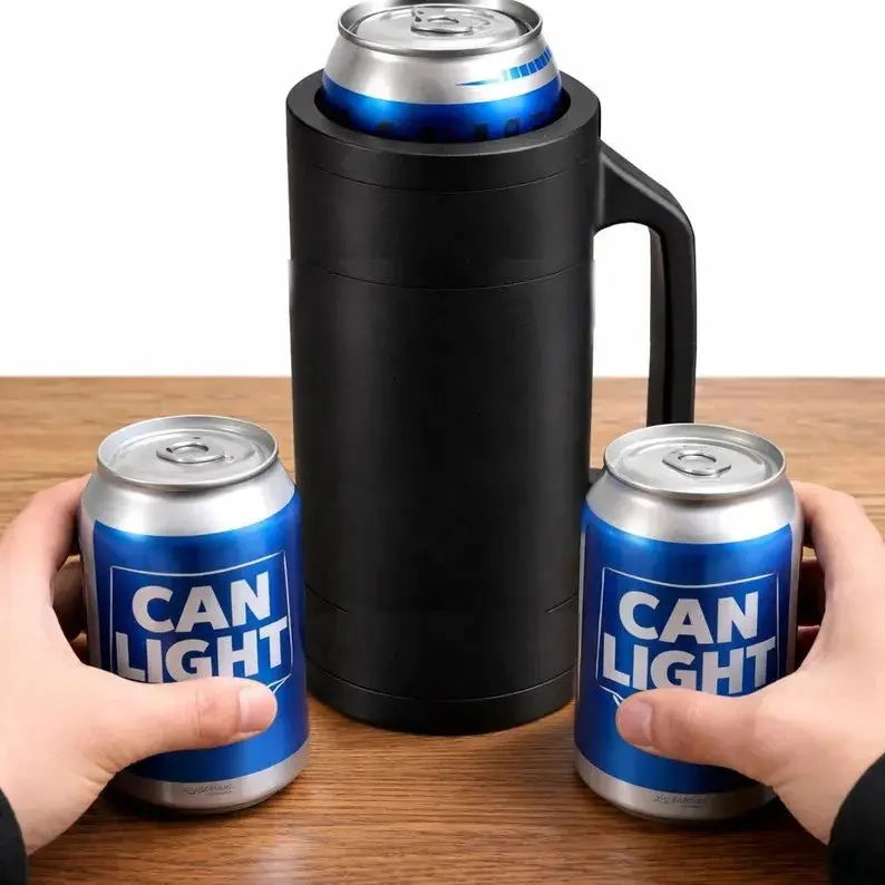 Reloadable 2 Can Cooler Koozie - 12oz Insulated Tactical Beer Launcher