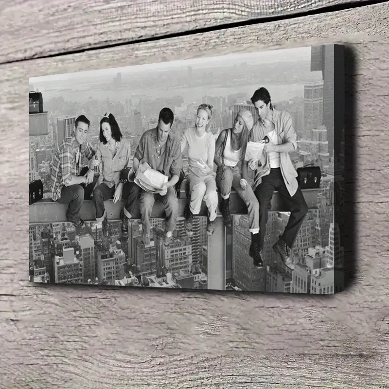 1 Piece <Friends> TV Series Poster Canvas Wall Art - Central Perk Hanging Decoration - Home Decor, Artistic, Ready to Hang, Ideal Fan Gift, Classic Scene, Framed Print, Pop Culture Co