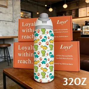 Loyr 32oz Insulated Tumbler, Dinosaur Pattern Stainless Steel Cup, Large Capacity, Perfect Gift, Outdoor & Daily Use