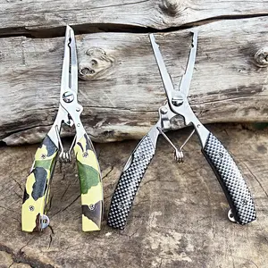 Fish Lip Gripper Pliers - Upgraded Muti-Function Hook Remover and Split Ring Pliers for Fly Fishing, Ice Fishing, Fishing Gear - Gift for Men (