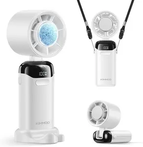 Handheld Portable Turbo Fan with Ice Cooler, Powerful 21000 RPM, Speed (1-199), Up to 14Hrs Cooling, Rechargeable Personal Fan, Small Pocket Hand Fans for Travel/Outdoor/Home/Office (White)Gift.