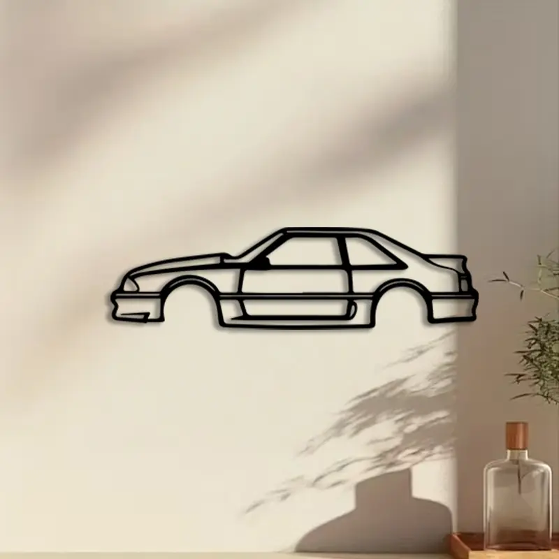 1pc Mustang Metal Wall Art, Mustang Statue Mural, Home Wall Art, Perfect for Garage Wall, Man Cave Wall, Modern Wall, Modern Cool Design, Minimalist Design, Christmas Decor, Ideal Gift for Car Enthusiasts, Powder-Coated Metal