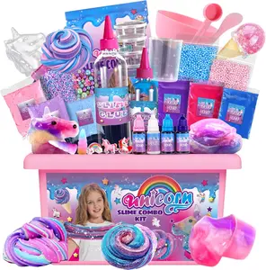 Mini Unicorn Slime Kit for Girls - Glimmer Crunchy, Butter, and Galaxy Slime for Kids 6-12 - Party Favors for Children
