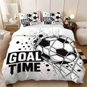 Football-themed Soft Bedding Sets of three pieces, Decorative Bedding Set, including one quilt cover and two pillowcases (unfilled). Soft and comfortable home bedroom accessories, perfect for football enthusiasts.