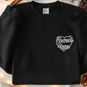 [SHIP FROM US] Embroidered Human Hope Collab Sweater, Hoodie, J-Hope Hobi Inspired Merch, K-Pop Fan Apparel, New Arrival Stitch Graphic Top
