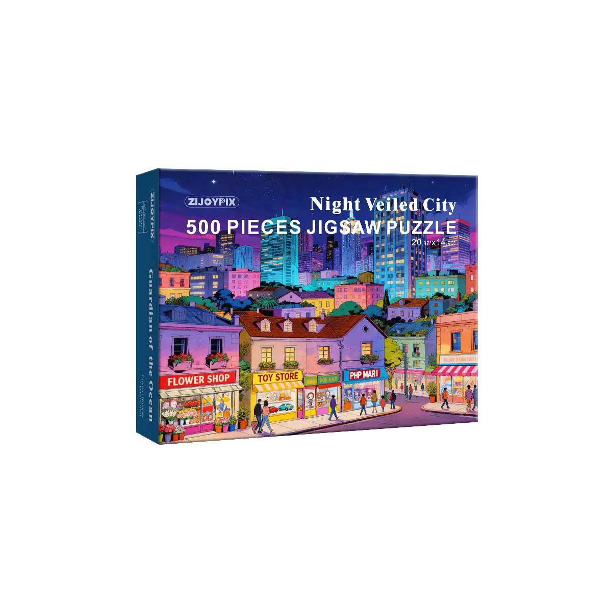 Neon Cityscape 500-1000 Piece Jigsaw Puzzle for Adults | Stunning Aesthetic Night Sky Artwork | Fun Weekend Wind Down Activity | Premium Quality Gift for Puzzle Lovers hobby