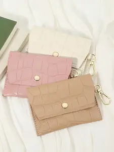 New fashionable stone patterned coin purse ultra-thin credit card storage bag, snap on envelope style card bag, lightweight and portable suitable for outdoor use