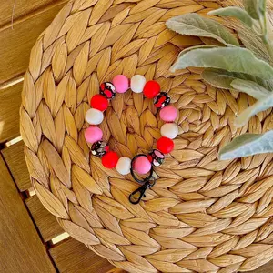 Kitty hello silicone wristlet keychain