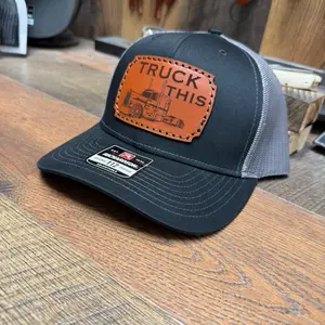 Trucking Hat, Truck This, Truck Driver, Kenworth, KW, Freightliner, OTR, Peterbilt, Trucker, Cattle Hauler, Farmer, Mack, Semi, Gift His Her, Leather Patch Hat, Dad Hat, Cattle Hauler, Turbo Diesel