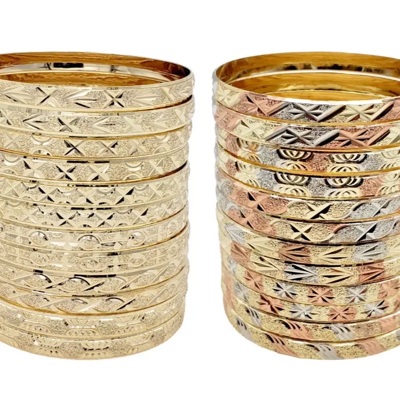 Gold Bangles - Rust Free & Showerable (Pack of 12) nomination bracelet