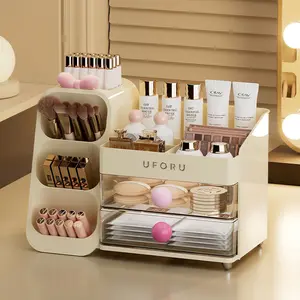 Cosmetics Storage Box Household Dressing Table High-Grade Large Capacity Lipstick Skin Care Products Multi-Functional Grid Storage Rack