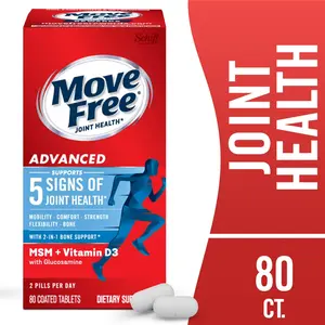 Move Free Advanced Joint Health Tablets, Glucosamine MSM + Vitamin D3, Mobility & Flexibility Support, 80 CT