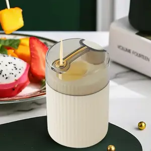 Pop-up Automatic Toothpick Dispenser, Creative Toothpick Holder Dispenser, Portable Plastic Toothpick Organizer Storage Box for Kitchen Restaurant and Home
