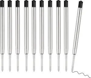 10 Pcs Replaceable Ballpoint Pen Refills, Black Ink Refill, 1Mm Medium Refill Compatible with Parker Pen (Black Ink) CFDXK