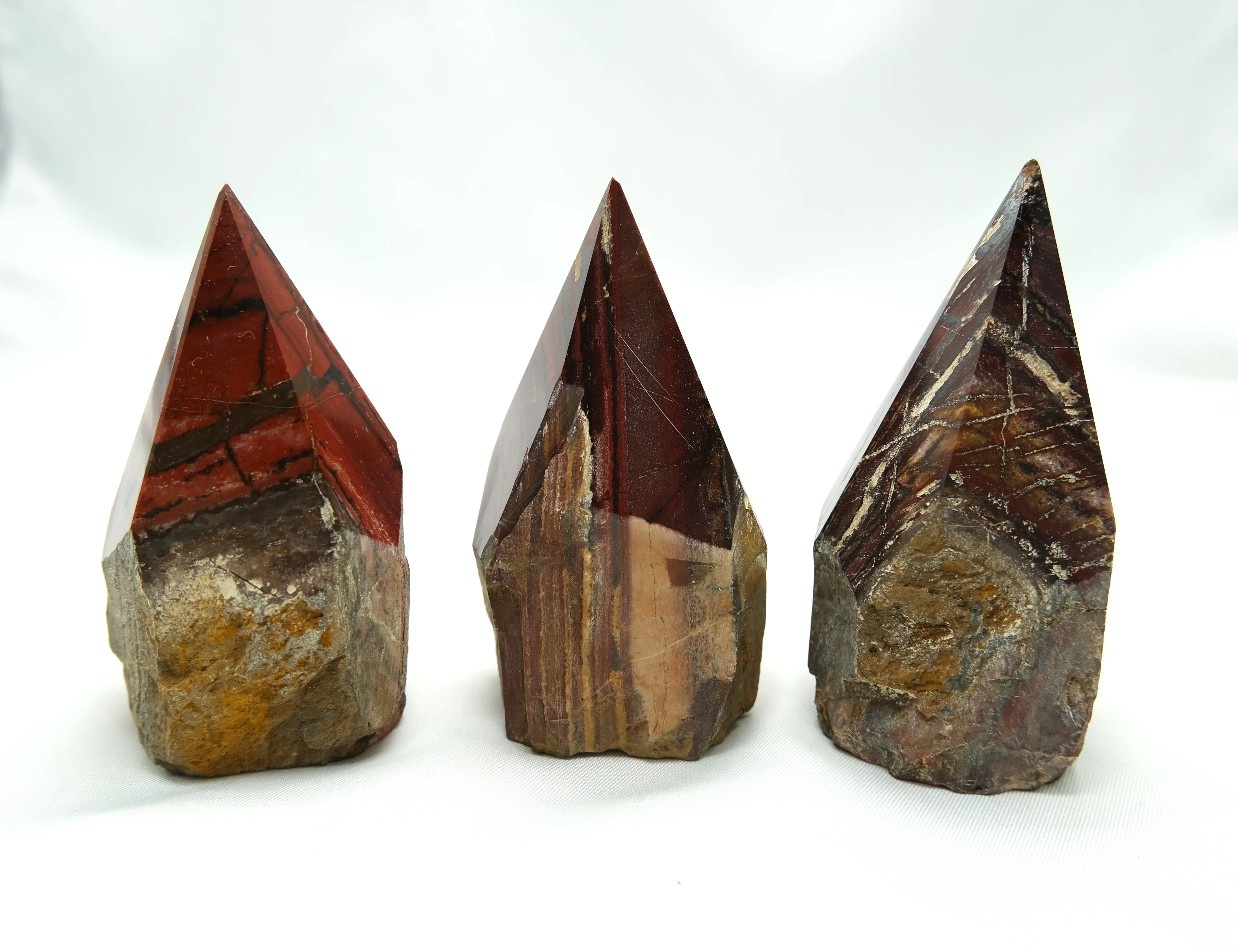 Red Jasper Natural Polished Crystal Point With Raw Base