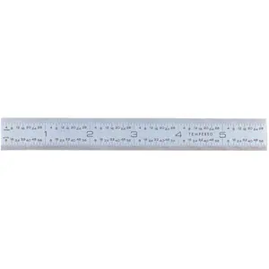 Brown & Sharpe 6 in. Flexible Hardened and Tempered Chrome Steel Measuring Rule, 0.015 in. Thickness Precision Tool, for Office/School Use, Hardened And Tempered Steel