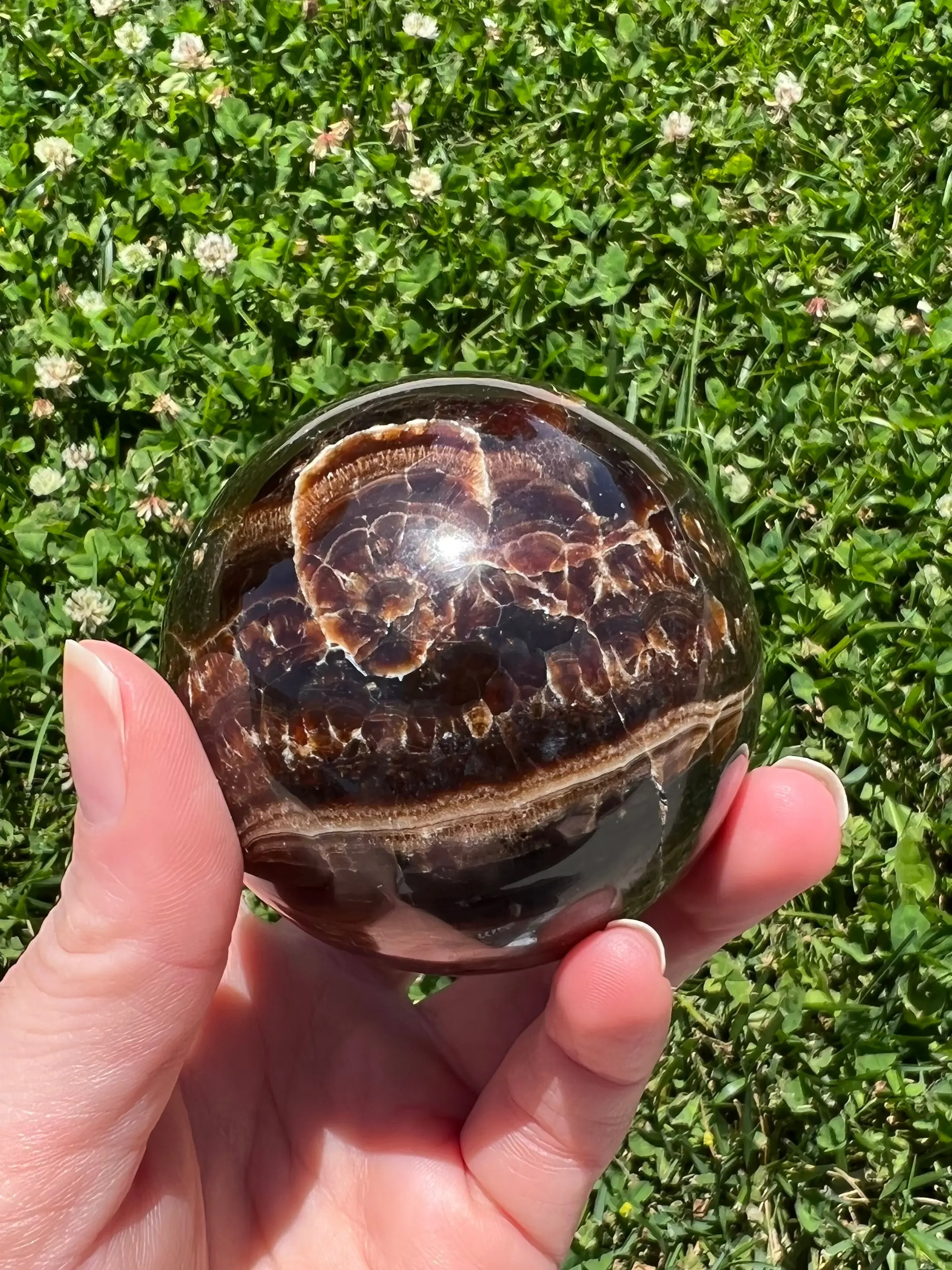 Chocolate Calcite Spheres Chocolate Calcite Crystal Orbs Crystal Spheres Large Crystal Spheres Larger Crystal Orbs Crystal Gifts