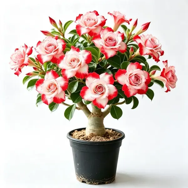 Adenium Obesum Desert Rose Succulent Starter Plant with Thick Caudex, Easy Care Blooming Bonsai Plant for Home Garden(No Pot)