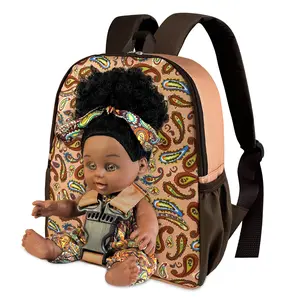 TikTokShopBlackFriday Nice2you 10-Inch Black Reborn Doll with Backpack for Girls, Lifelike and Stylish, Safe and Durable, Ideal Gift for 2-6 Year Olds