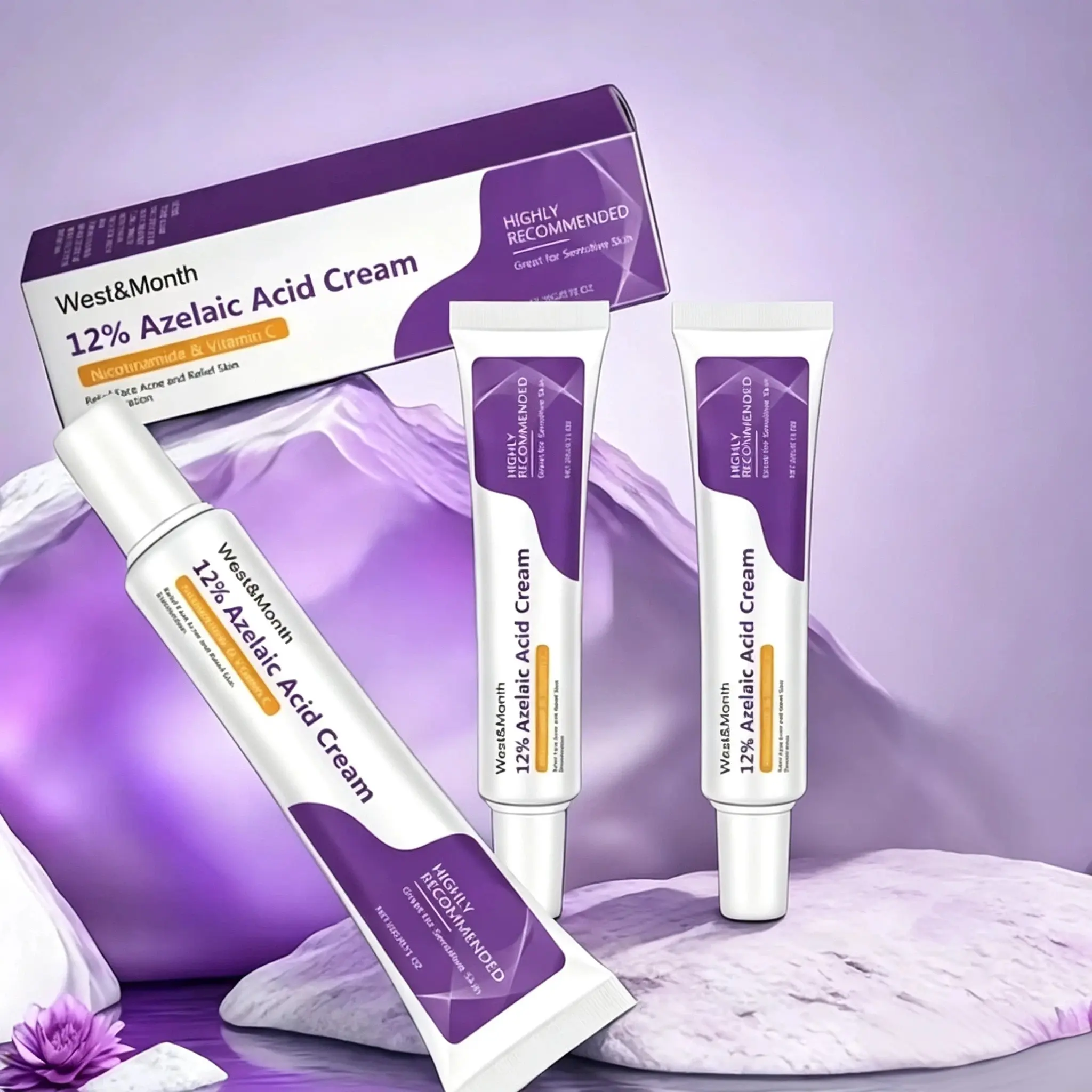 3pcs 12% Azelaic Acid Face Moisturizer, GentleSkin Care Cream, Hydrating Enhanced Skin ToneFacial Skin Care Products for Women & Girls Glycerin Moisture Hydrate Moisturizing