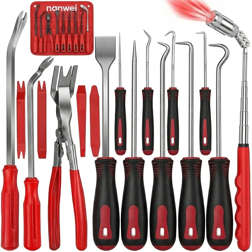 17-piece hook and plier tool set garage gadgets manual equipment mechanic