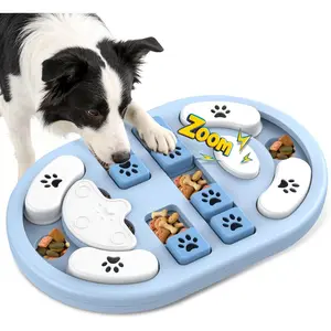 Dog Puzzle Toy, Interactive Treat Puzzle for IQ Training & Mental Stimulation, Non-Slip Slow Feeder Enrichment Boredom Buster for Puppies Small Medium Large Dogs Cats, Gray Gift