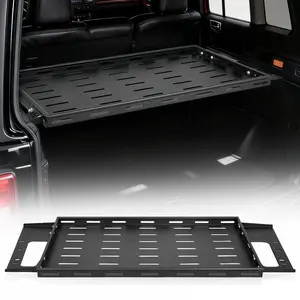 VEVOR Rear Trunk Cargo Rack, for 2021-2026 Ford Bronco 4 Door Hardtops (Exclude Bronco Sport), 300 lbs Capacity, Carbon Steel Basket Tray Interior Storage Luggage Carrier with Net, Back Shelf Stand Organizer for Camping Trip Gear, Black