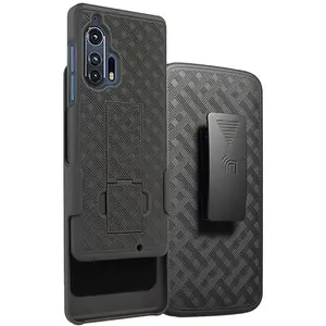Case with Clip for Motorola Edge Plus 2020, Nakedcellphone Kickstand Cover with [Rotating/Ratchet] Belt Hip Holster Combo for Motorola Edge+ (XT2061-1)