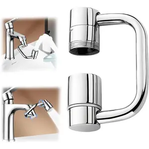 1440°Swivel Faucet-Extender Sink-Aerator - 2-Mode Splash Water Tap Extension, Kitchen Bathroom 360 Rotate Spray Attachment, Multifunctional Universal Robotic Arm -Wash Hand/Hair/Face