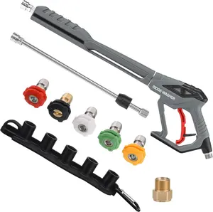 RIDGE WASHER Pressure Washer Wand with Replacement Extension Wand, High Power Washer Spray Lance, M22 Fitting, 5 Nozzle Tips with Nozzle Holder, 42 Inch, 4000 PSI