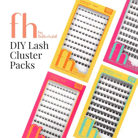 Mega Pack DIY Lash Clusters | FH by FlutterHabit | 100 clusters per pack | Wispy & Textured