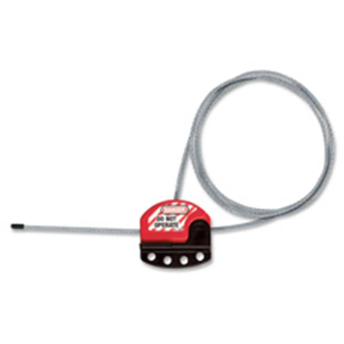 212 MAIN Steel Cable Safety Lockout - 6ft 5/32in Diameter Black-Red Lock, Safety Hasp, Valve Locks for Automotive & Motorcycle Security