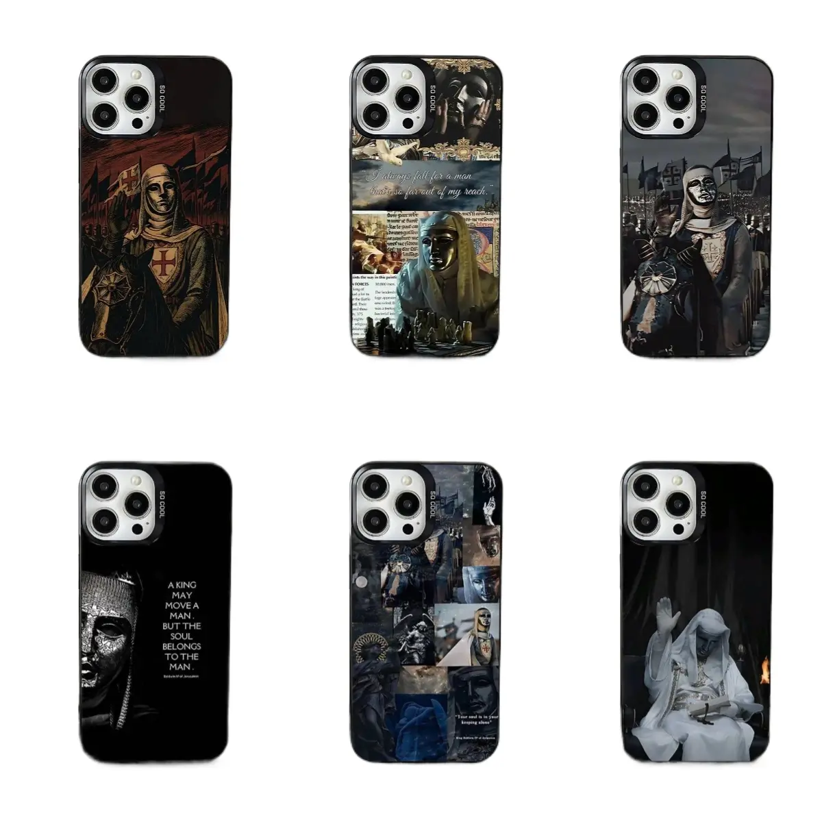Glam Elegant Retro Minimalist Hyperrealism Baldwin IV of Jerusalem TPU Cellphone Case - Waterproof Protection, Camera-Safe Protector, for iPhone 12/13/14/15/16/17 Pro Max/Pro Plus, Ideal Holiday Gift for Friends
