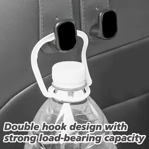 4 Counts Car Seat Back Storage Hook, Tool-Free Installation Headrest Hooks with Leather Surface Car Seat Back Organizer Backseat Organizer