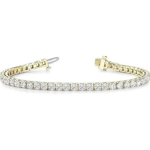 Houston Diamond District Classic Lab Grown Diamond Tennis Bracelets, 2-50ct Round Cut 4-Prong 14K Solid White Gold, E-F Color VS2-SI1 Clarity Ultra Premium Women's Anniversary Jewelry