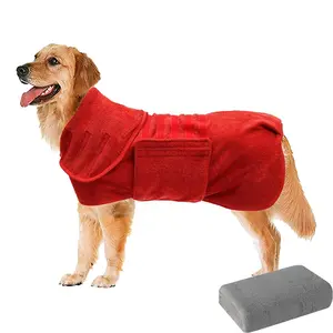 Generic Dog Bathrobe, Dog Bath Robe for Drying Dogs & Super Absorbent Microfiber Towel, Soft Texture Adjustable Size, Dog Robe for Quick Drying After Swimming Bathing to Keep Warm #Summervibes #petlovers,summervibes