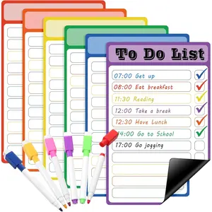1Set Magnetic to Do List Chart Magnetic Dry Erase Chore Chart Multiple Dry Erase List Board with Markers Fridge Calendar Whiteboard