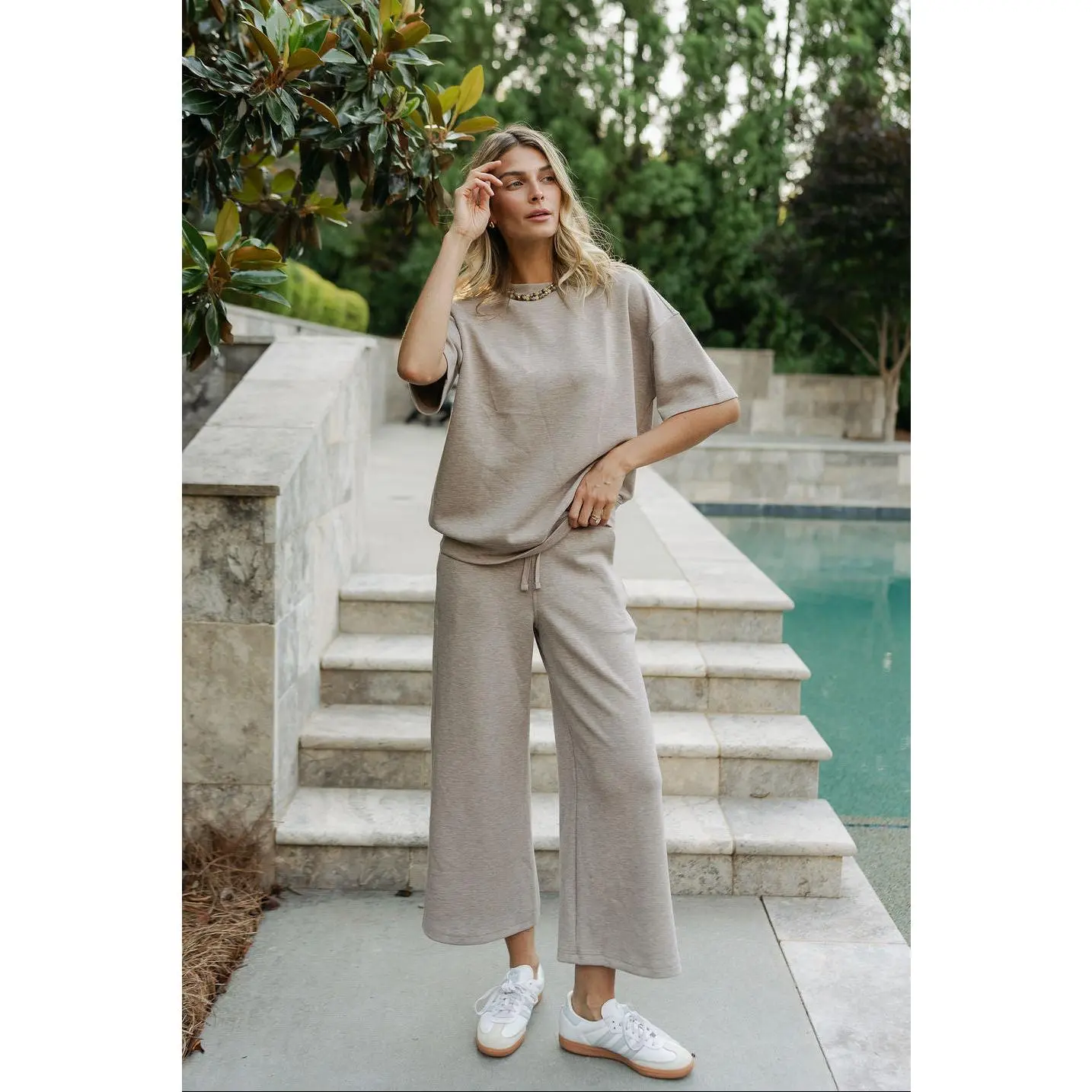 Kendra Taupe Wide Leg Pants