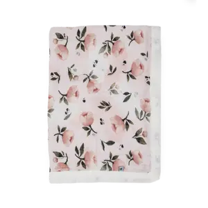 Organic Cotton Muslin Baby Quilt - Watercolor Floret 2