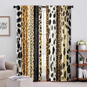 2-Pack, Wildlife-patterned curtains with rods for bedrooms, living rooms, kitchens, offices, and home decor, Home Decoration Curtain