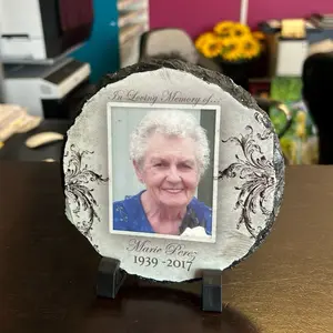 Foto en Piedra en memoria de ,4 tamaños ,Ornaments Decoration Poster Print Photo, photo slaten