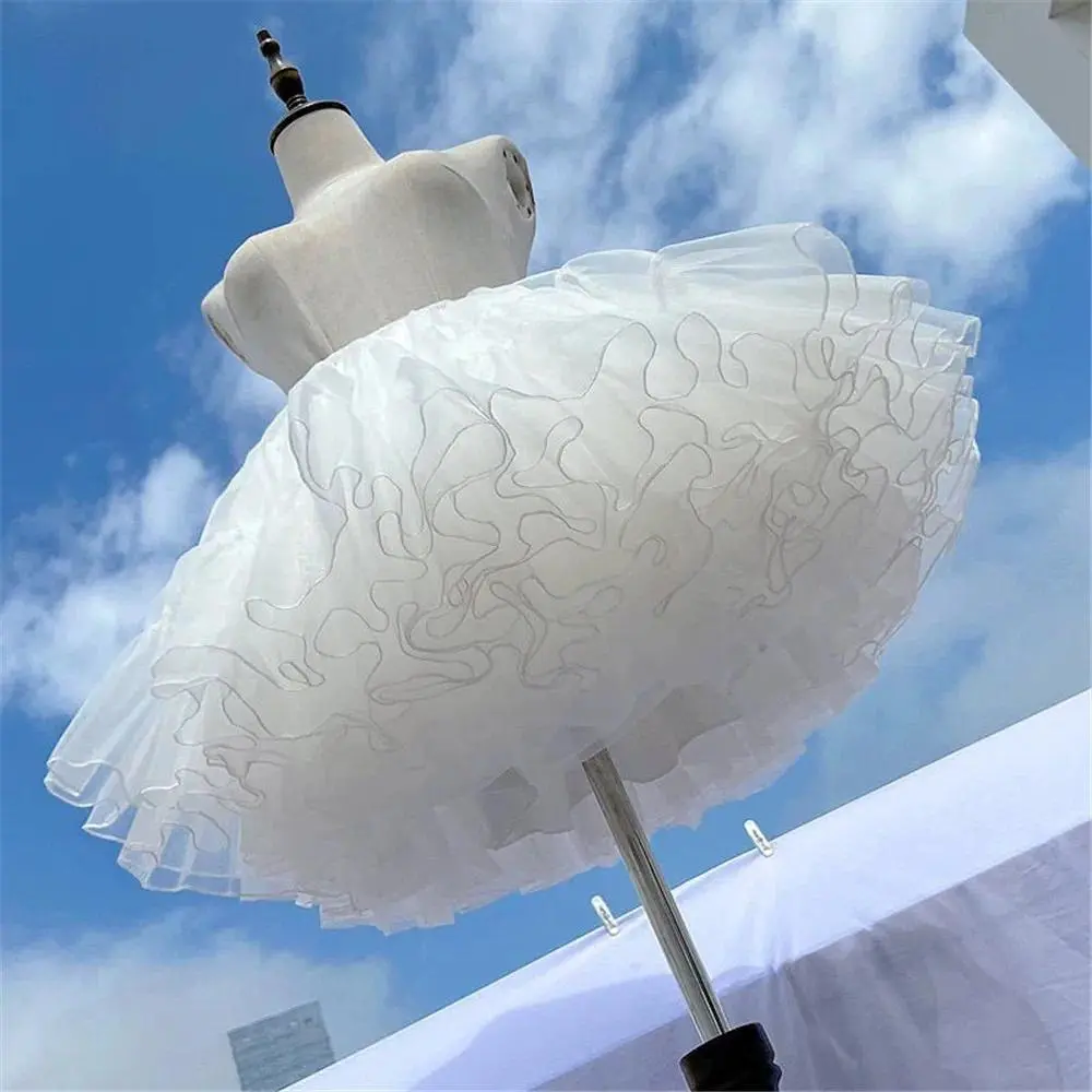 Multi-layer Ruffled Petticoats for Women Fluffy Bubble Skirt Crinoline Underskirt No Hoop Boneless Lolita Puffy Skirt Mini Skirt