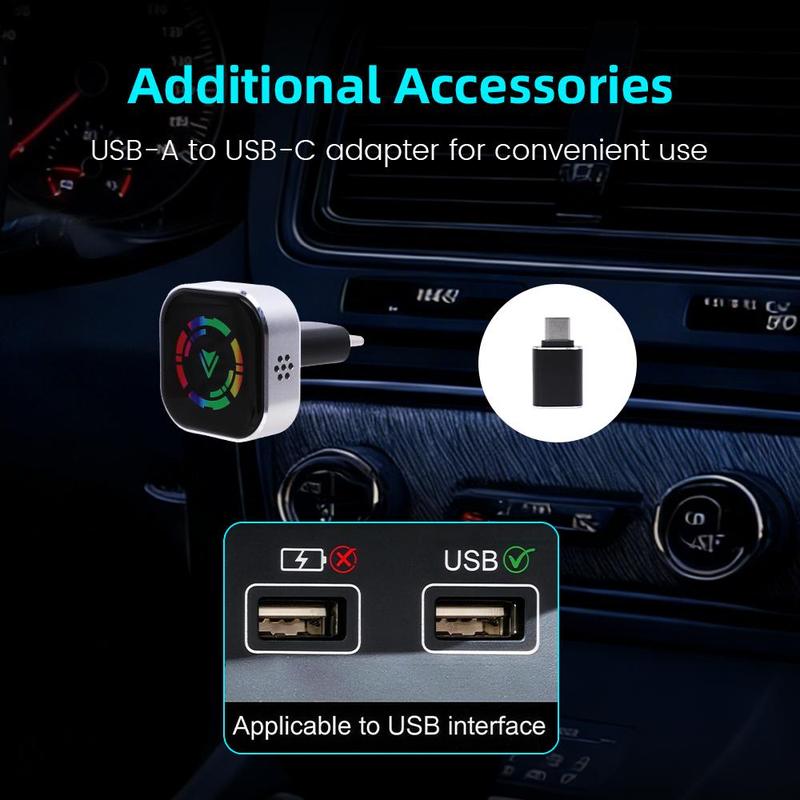 2026 New Wireless carplay Adapter for iPhone/Android  – Plug & Play, Fast Auto-Reconnect No Delay, Hands-Free