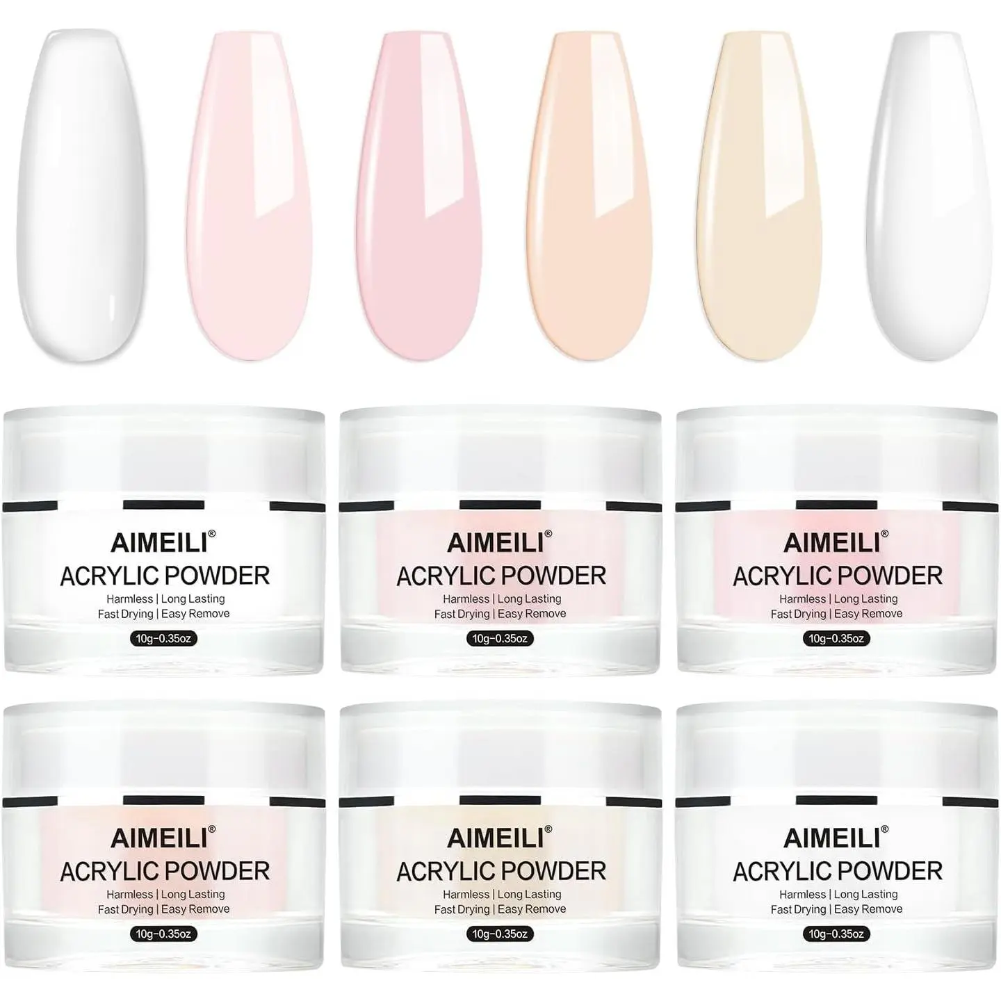 6 Color Acrylic Powder Set APSET001 10g