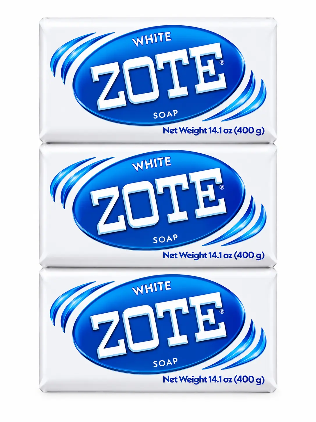 Zote White Laundry Soap Bar 14.1 oz (400 g), 3 Pack – Laundry Detergent Soap for Clothes, Stain Removal & Cleaning