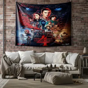 1 Pcs Hawkins Murder House Elements Tapestry, Stranger Things Otherworldly Bat Print Wall Hanging, Perfect for Exclusive Commemorations for Fans of The Show, Durable Polyester Fiber Material, Stylish Metaphysical Design, Intriguing Style