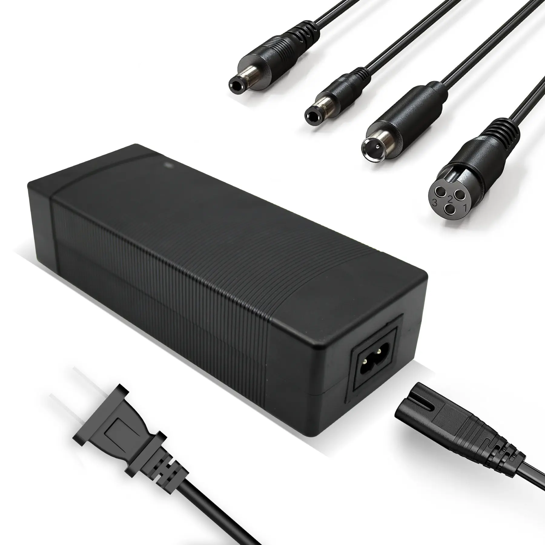 54.6V 2A Fast Charger Equipment for 48V Electric Bike Lithium Battery - KAABO Mantis 8/8 Pro V2, G2, G3, G4 Power Adapter with Multi-Color LED Shows Charging Status (Not Suitable for Lead-Acid Batteries)