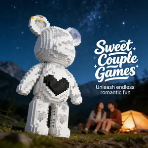 2026 New Building Blocks Toy, Trendy Bear Series, 46.5cm/18.31 Inches, 3600 Pcs, Ideal Gift for Boyfriend Girlfriend, Home Decor