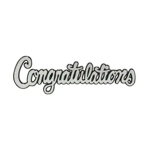 Congratulations Cake Topper – Silver Script Graduation
