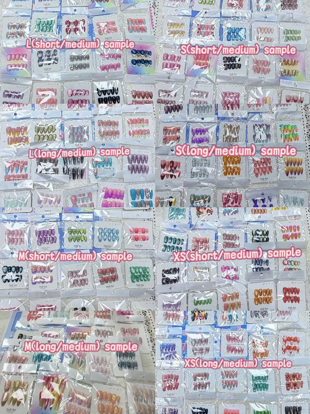 1332(Dasy):HWC.20sets handmade press-on nails selectable size and length random style
